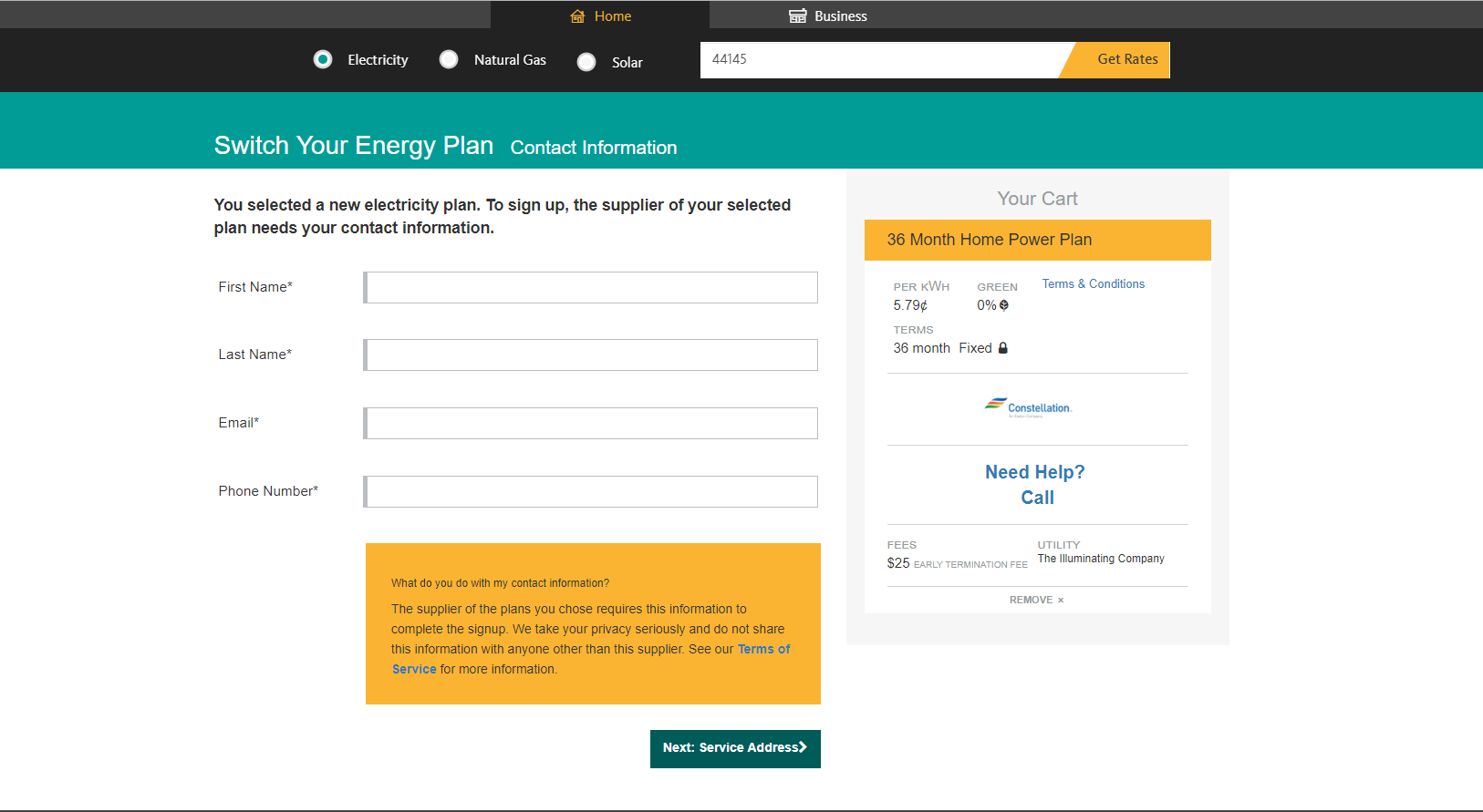 choose energy sign up